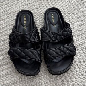 Madden Girl Black Quilted Sandals